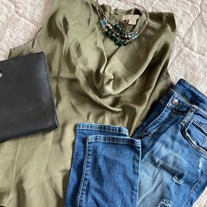 MICHAEL Michael Kors olive green tank